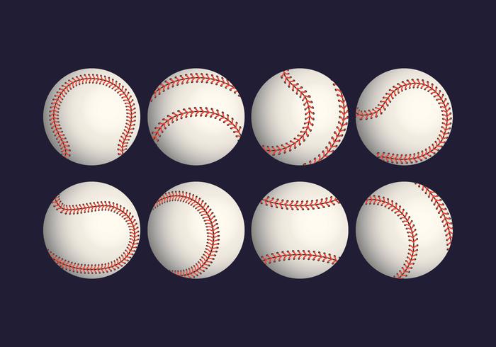 Realistische honkbal Vector Set