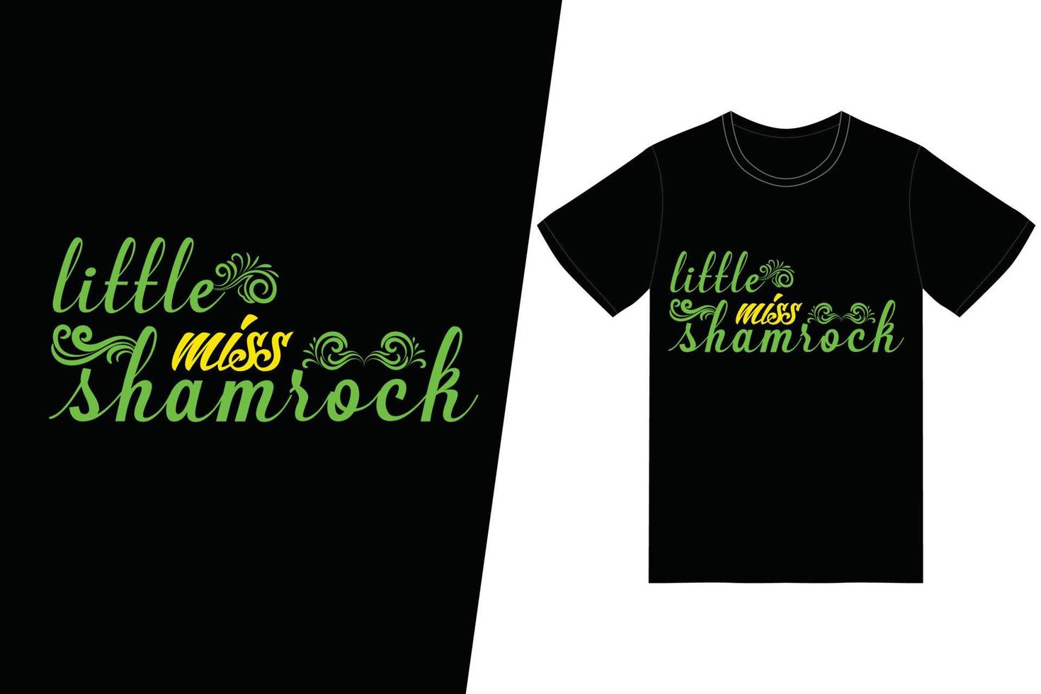 Little Miss Shamrock T-shirt vector