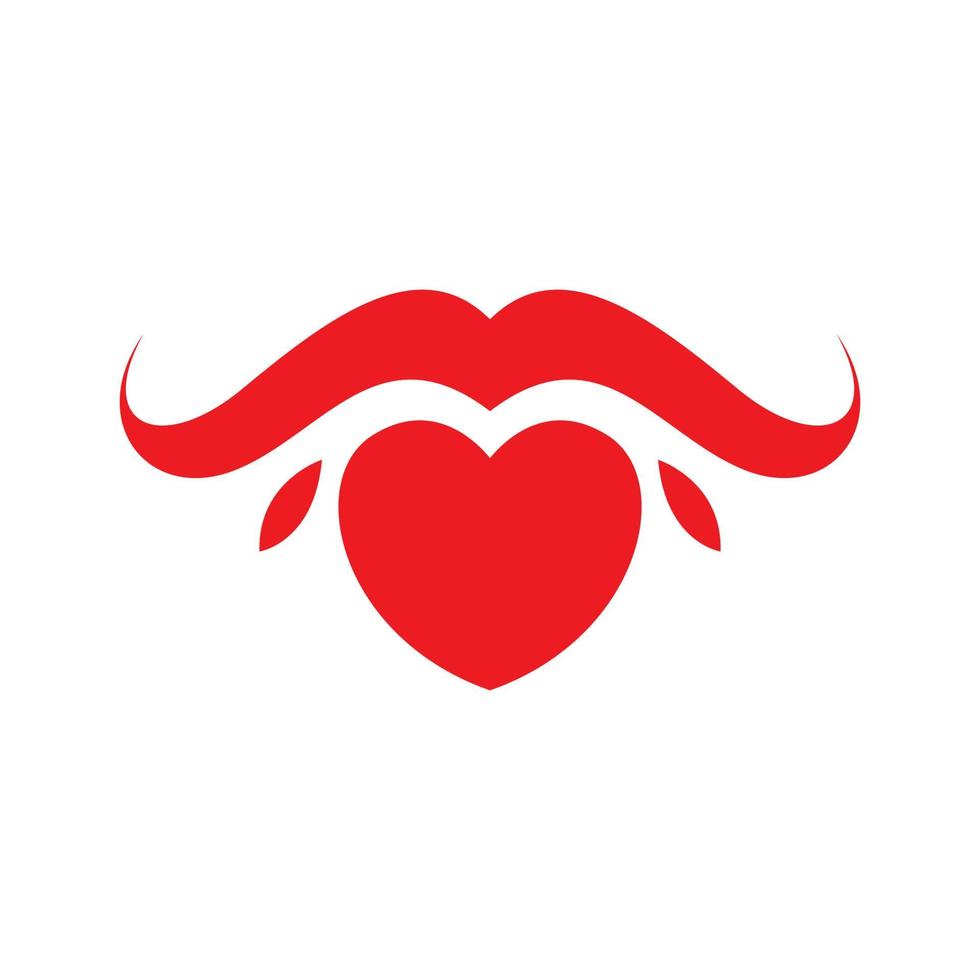 liefde met hoorn vee logo symbool pictogram vector grafisch ontwerp illustratie idee creatief