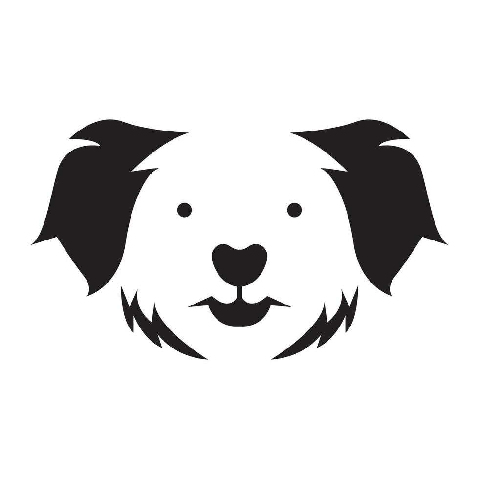 negatieve ruimte hond gezicht schattig logo ontwerp vector grafisch symbool pictogram teken illustratie creatief idee