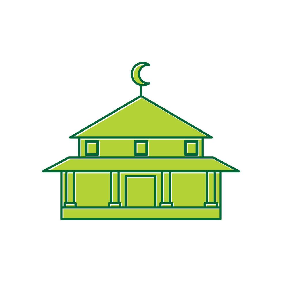 gebed kamer moskee groen eenvoudig logo vector pictogram ontwerp illustratie