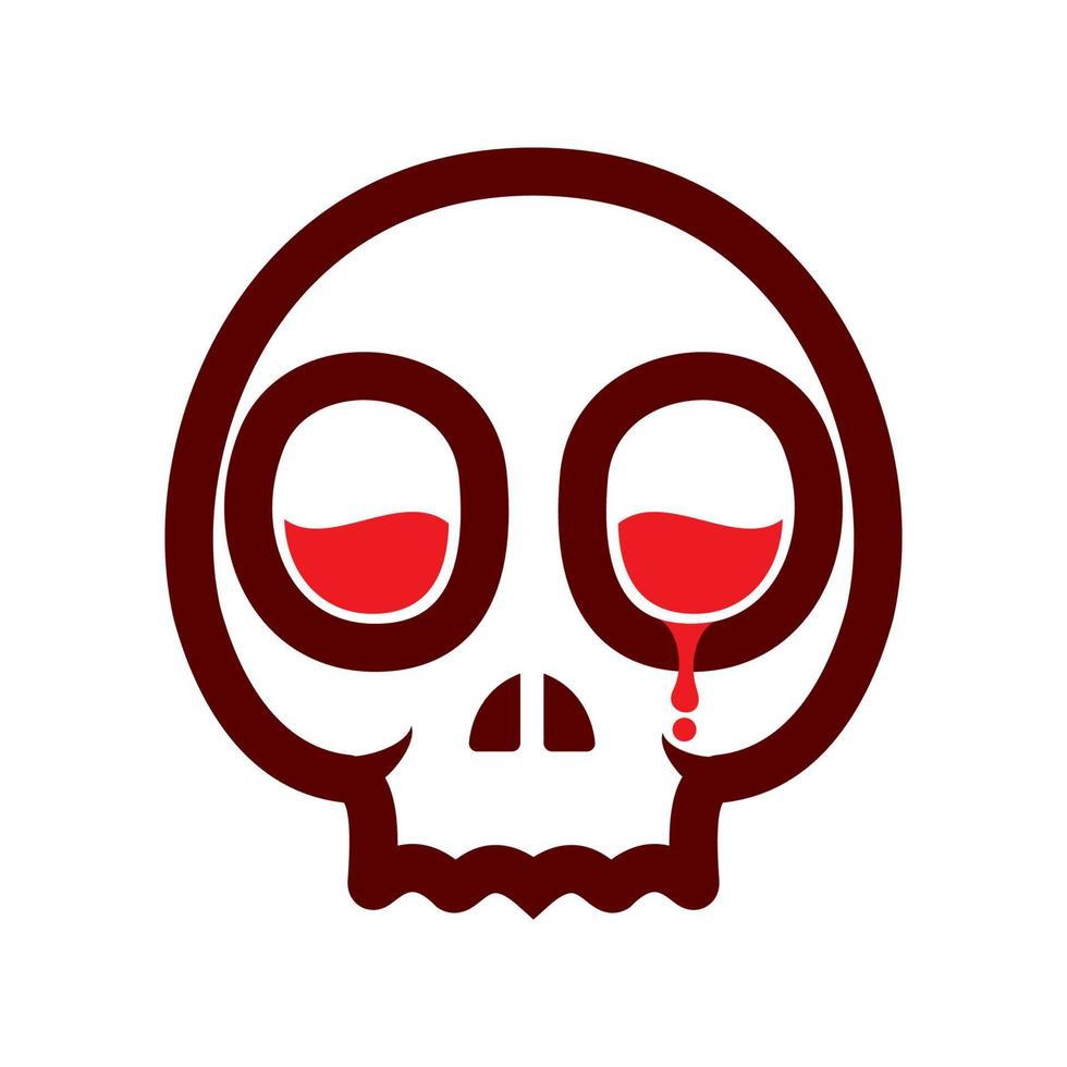 schedel met bloed logo ontwerp vector grafisch symbool pictogram teken illustratie creatief idee