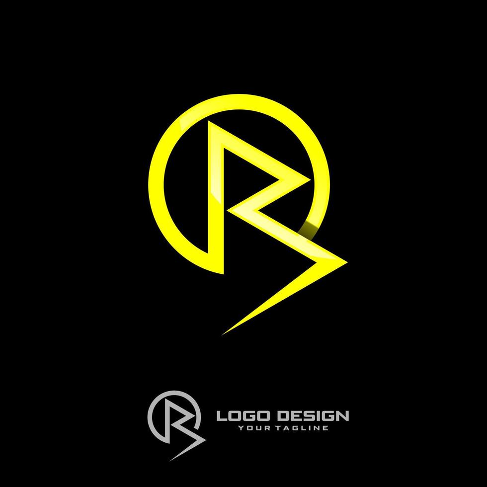 r brief logo ontwerp vector