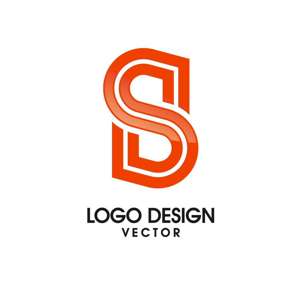 creatieve s brief lijn kunst logo sjabloon vector