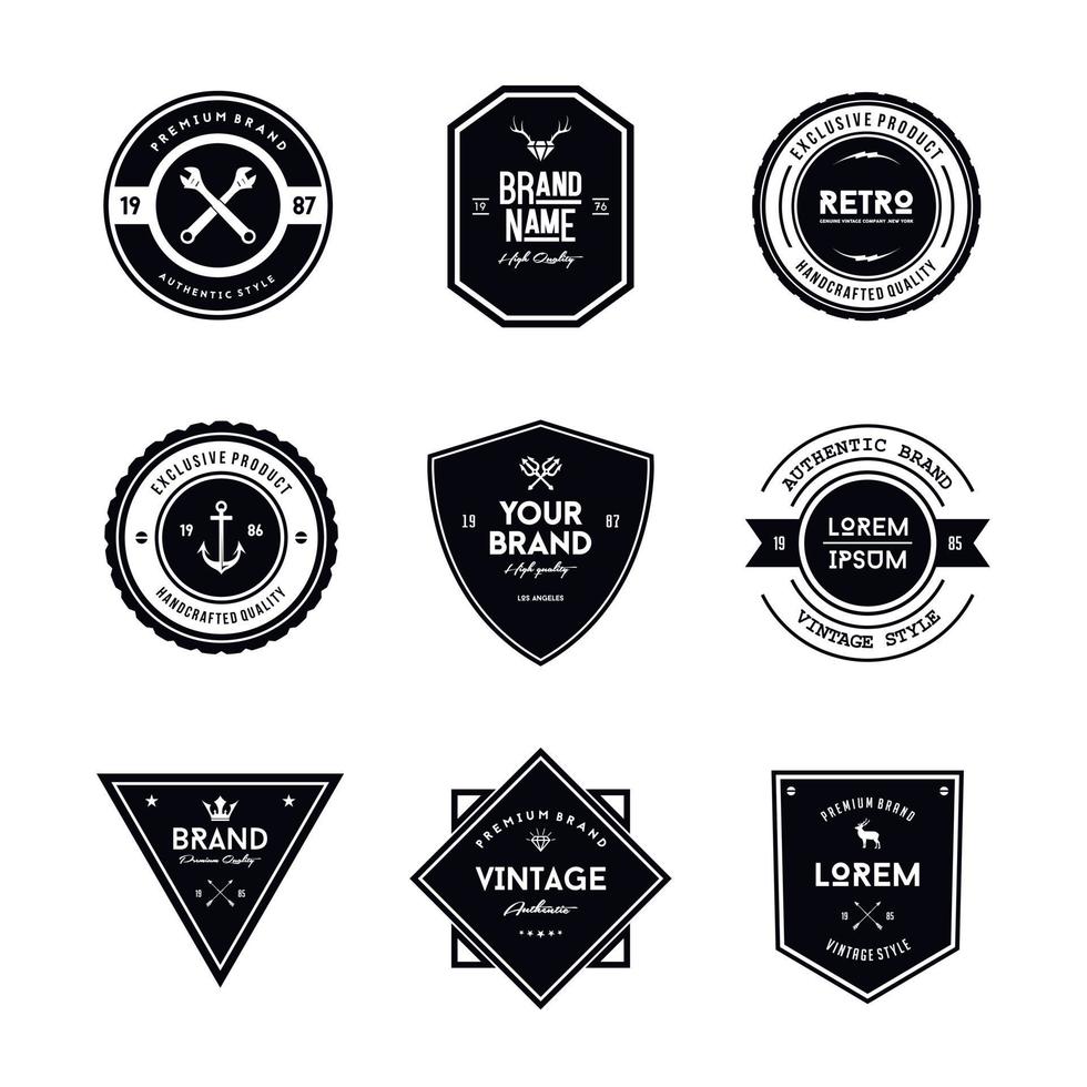 vintage stijl badge en label collectie vector