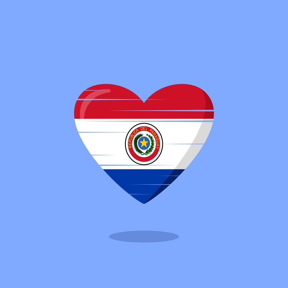 paraguay vlag vormige liefde illustratie vector