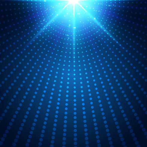 Abstract de uitbarstingseffect van het technologie futuristisch blauw neon radiaal licht op donkere achtergrond. Digitale elementen cirkels halftone. vector
