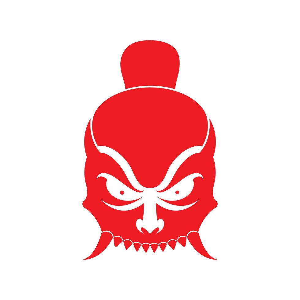 rood monster masker ninja cultuur logo ontwerp vector grafisch symbool pictogram teken illustratie creatief idee