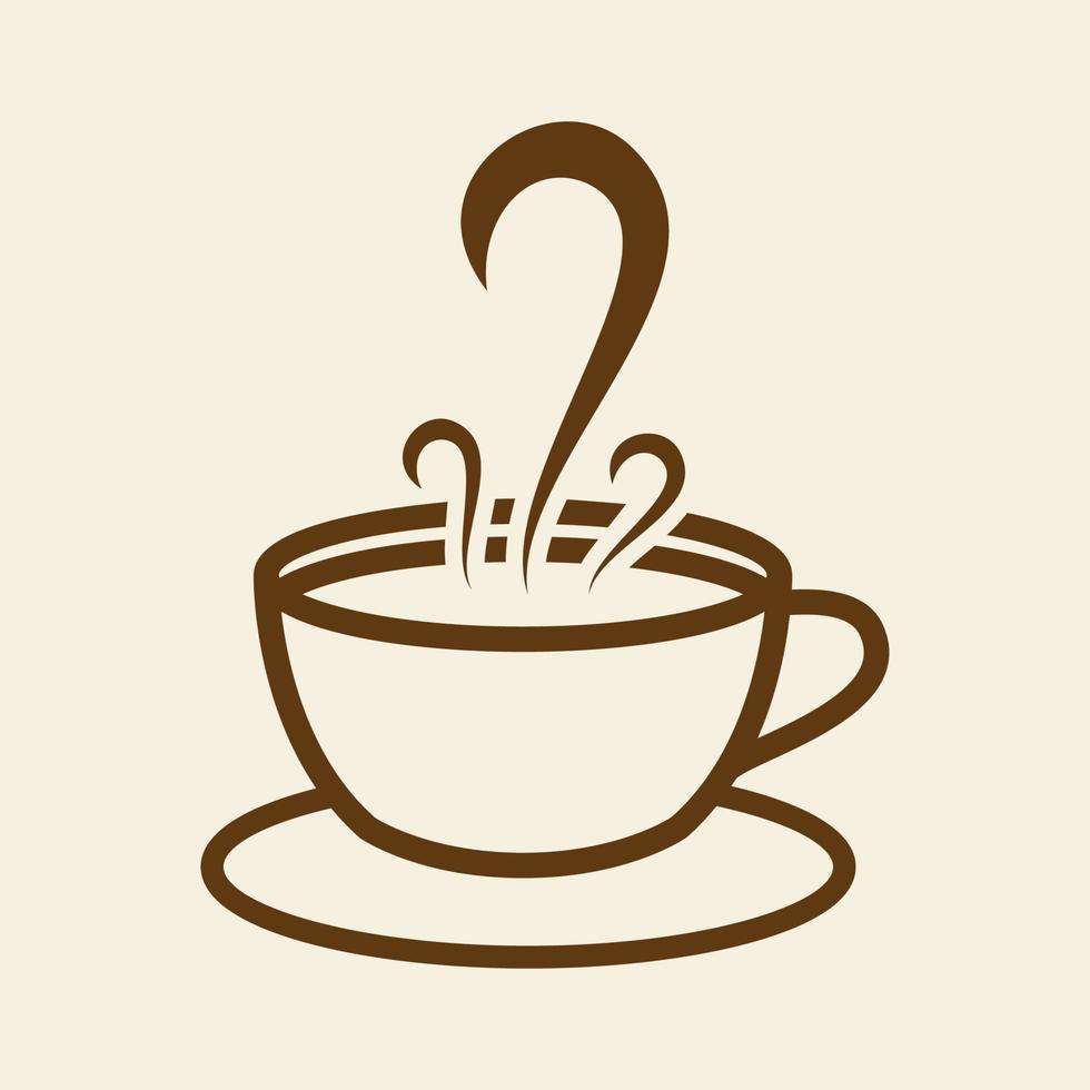 kopje koffie of thee met stoom logo symbool pictogram vector grafisch ontwerp illustratie idee creatief