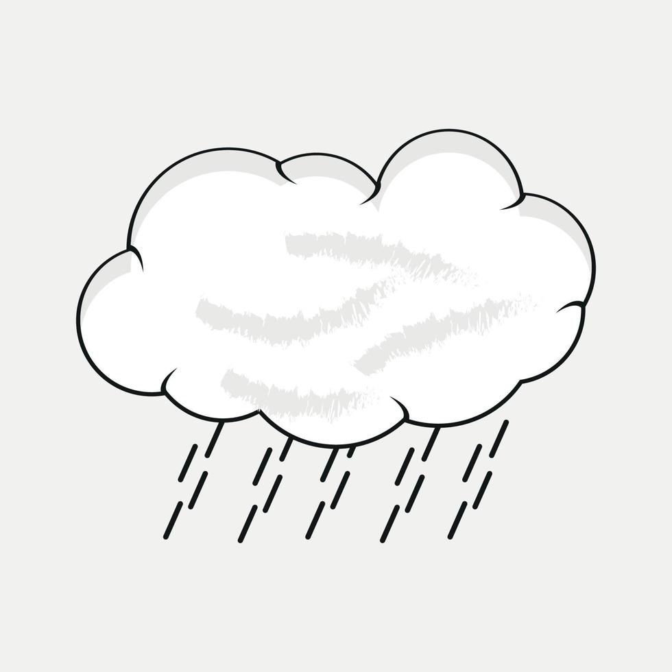 regendruppels en wolken schattig icoon vector