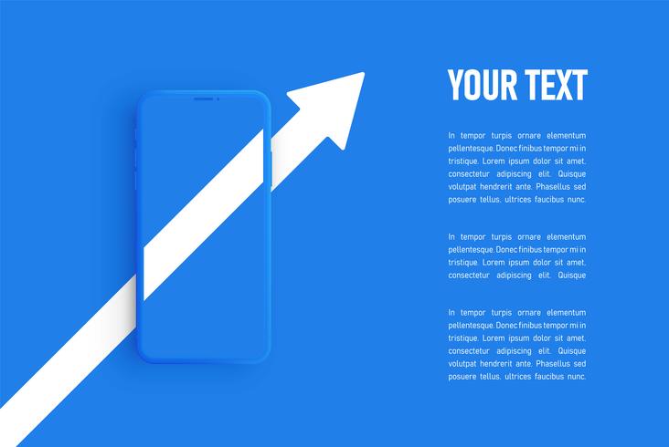 Blauw matige smartphonemalplaatje, vectorillustratie vector
