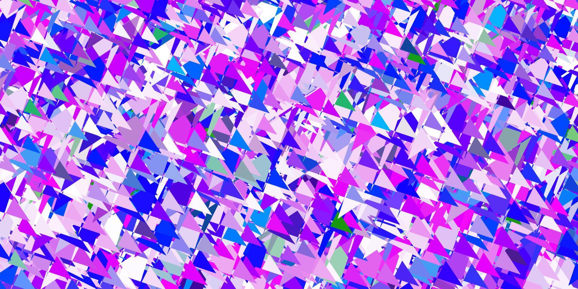 lichtroze, blauw vectormalplaatje met driehoeksvormen. vector