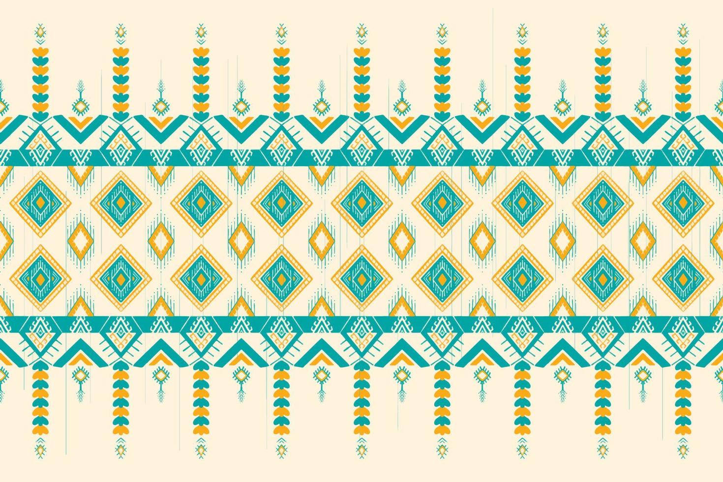 gele en groene wintertaling op ivoor. geometrische etnische oosterse patroon traditioneel ontwerp voor achtergrond, tapijt, behang, kleding, verpakking, batik, stof, vector illustratie borduurstijl
