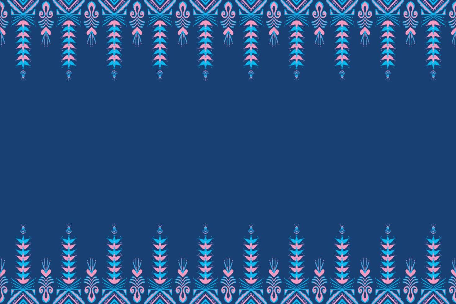 roze en blauw op marineblauw. geometrische etnische oosterse patroon traditioneel ontwerp voor achtergrond, tapijt, behang, kleding, verpakking, batik, stof, vector illustratie borduurstijl