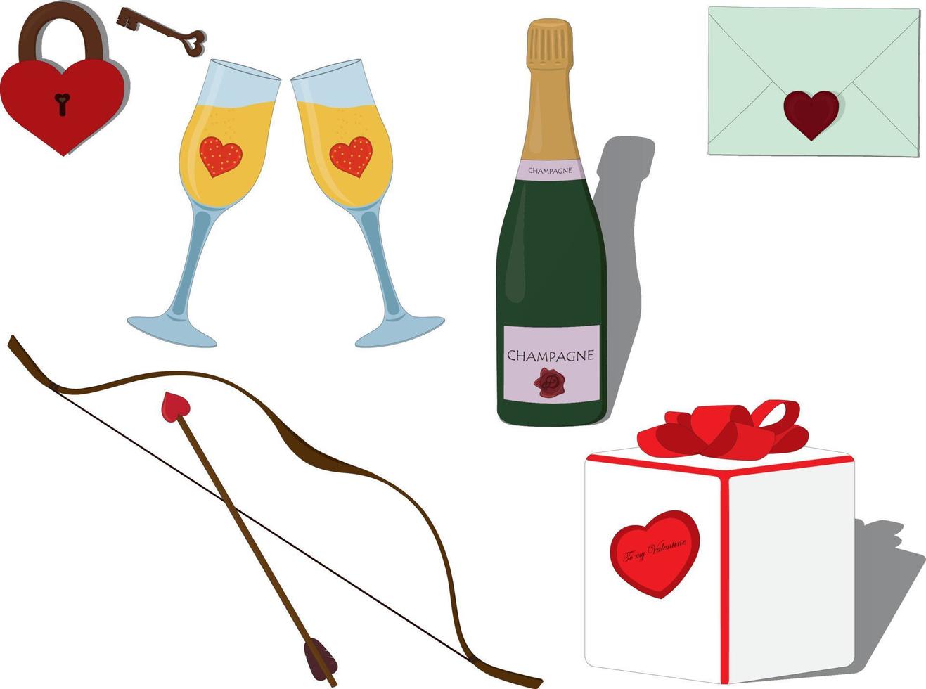 heilige valentijnsdag items collectie vectorillustratie vector