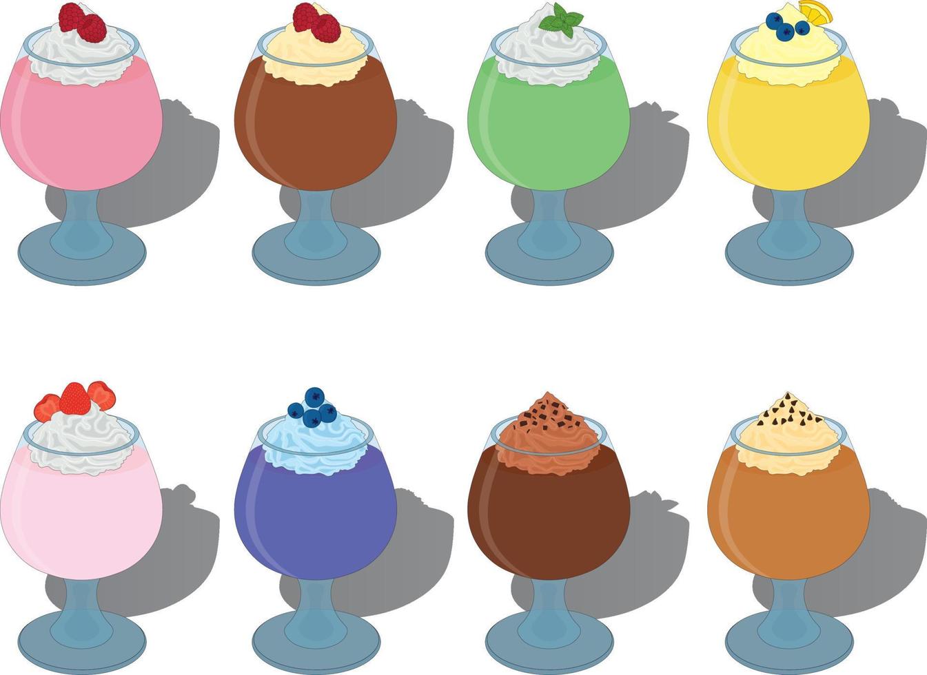 mousse dessertrecepten in cognacglas vectorillustratie vector