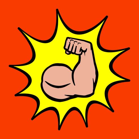 Sterke Bodybuilder Bicepsen Flex Arm Vector Icon