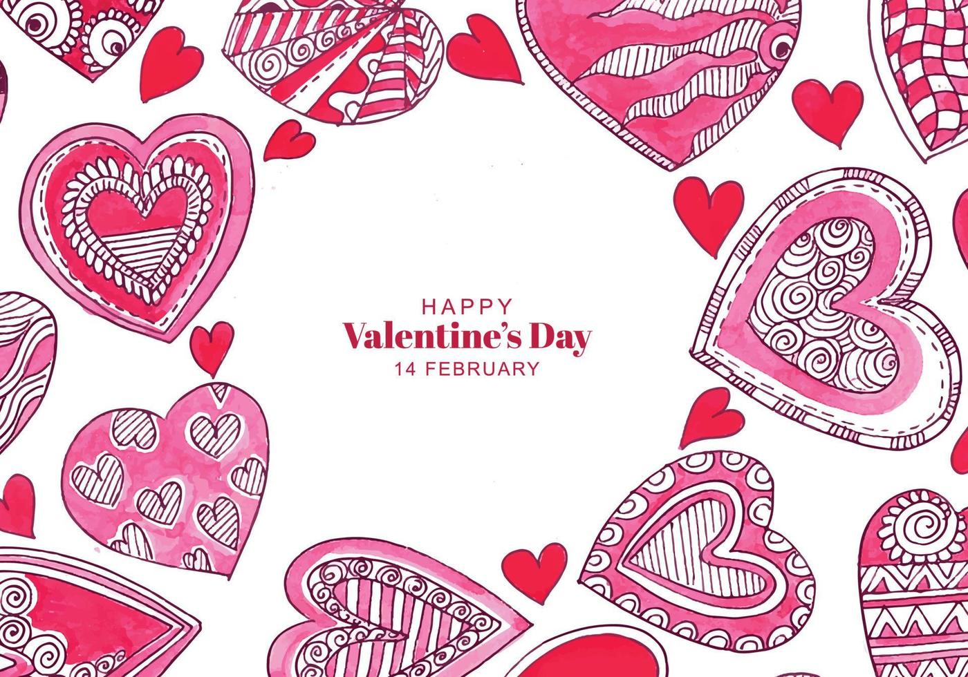 mooie decoratieve harten vorm Valentijnsdag kaart achtergrond vector