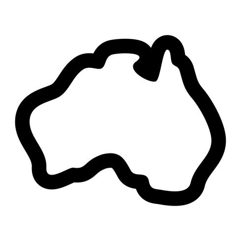 Australië kaart aardrijkskunde vorm vector pictogram