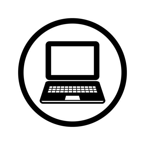 Laptop Computer Vector Pictogram