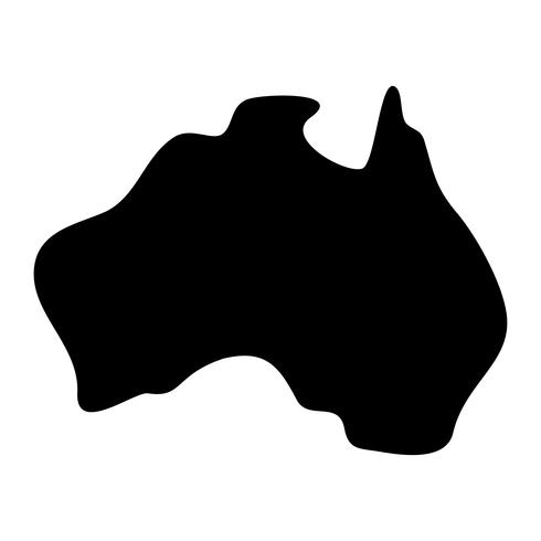 Australië kaart aardrijkskunde vorm vector pictogram