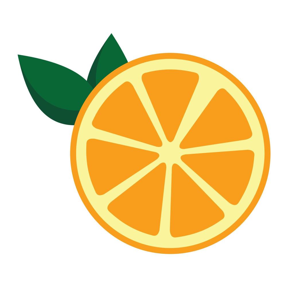 half gesneden sinaasappelfruit vector