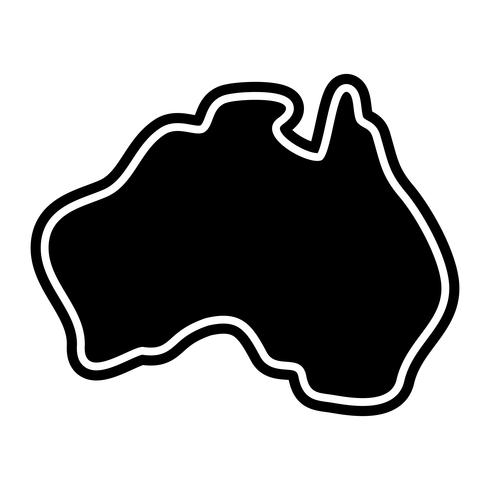 Australië kaart aardrijkskunde vorm vector pictogram