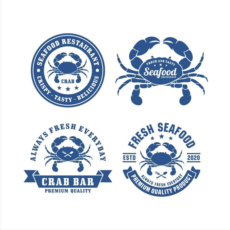 zeevruchten krab restaurant premium logo vector