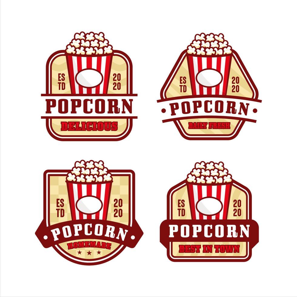 popcorn ontwerp premium logo collectie-3 vector