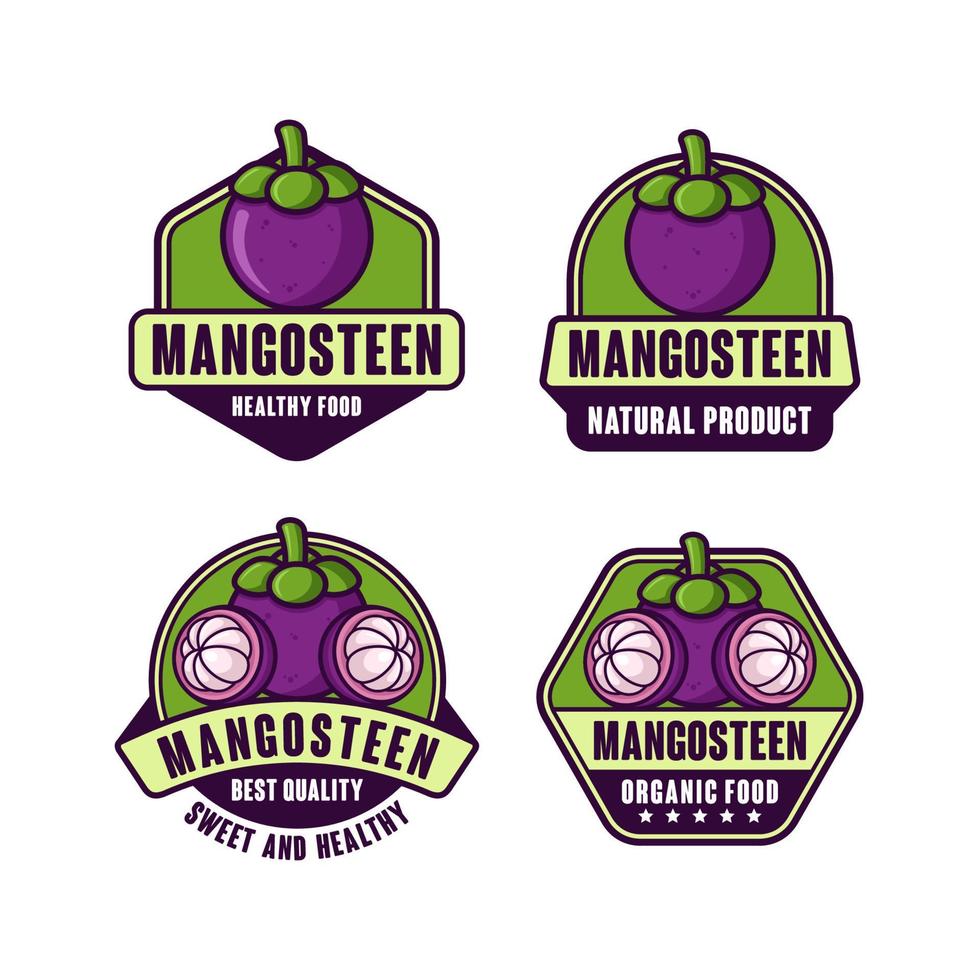 mangosteen design premium logo collectie vector