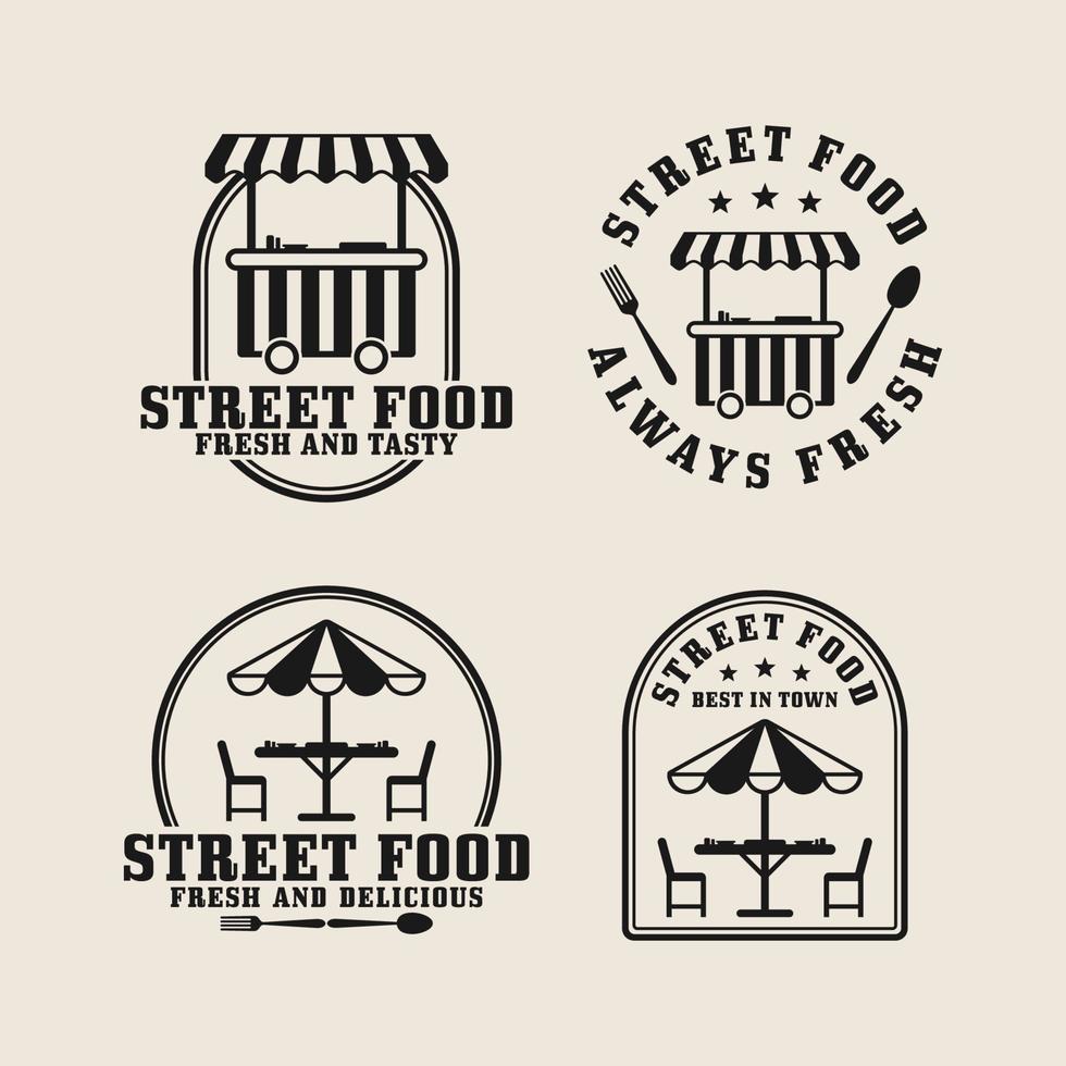 street food design logo collectie vector