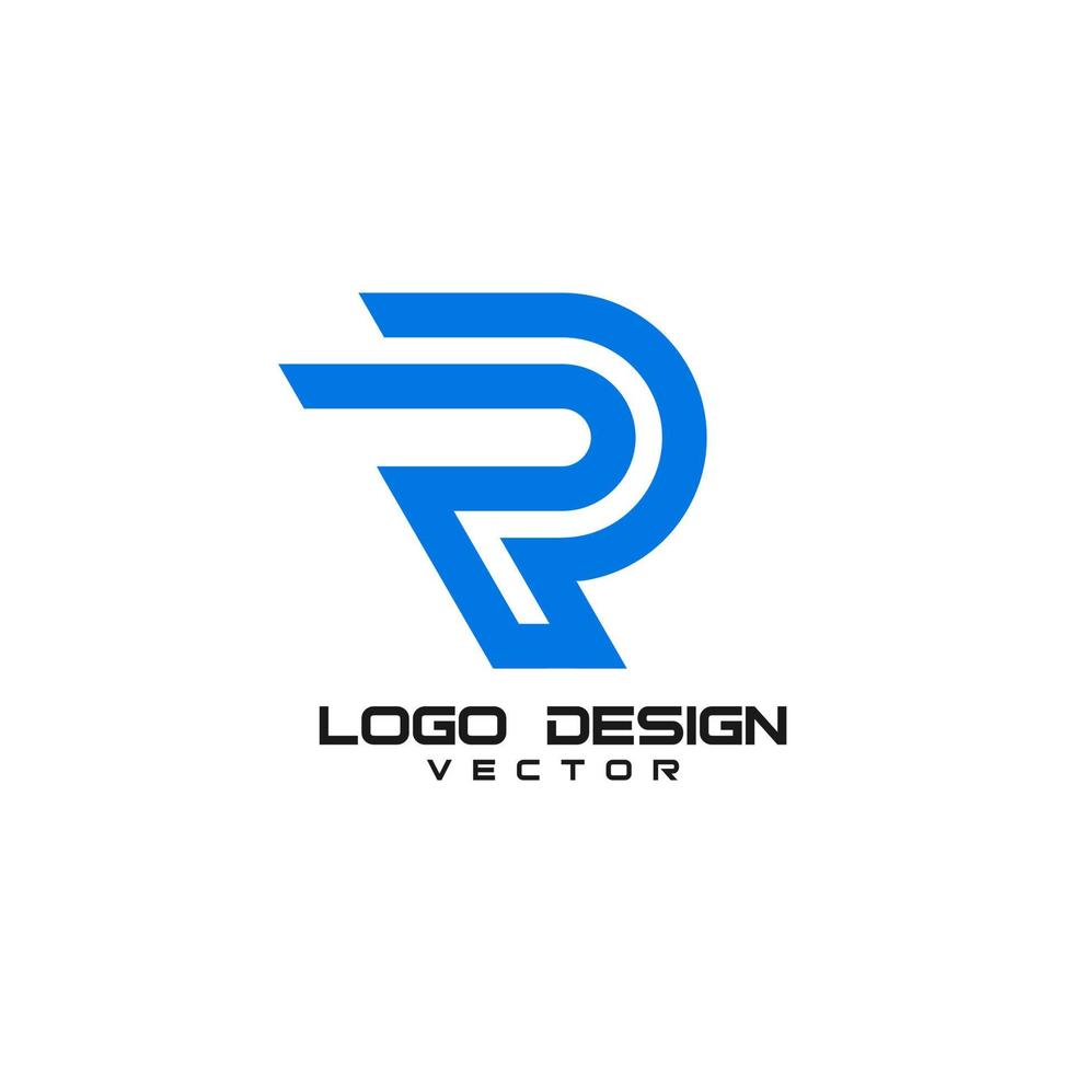 r symbool lijn kunst logo sjabloon vector