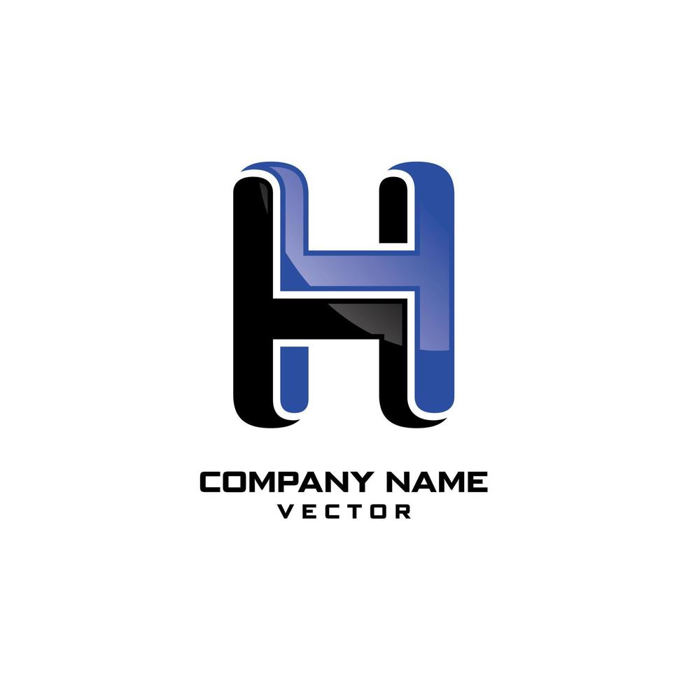 h brief logo ontwerp vector