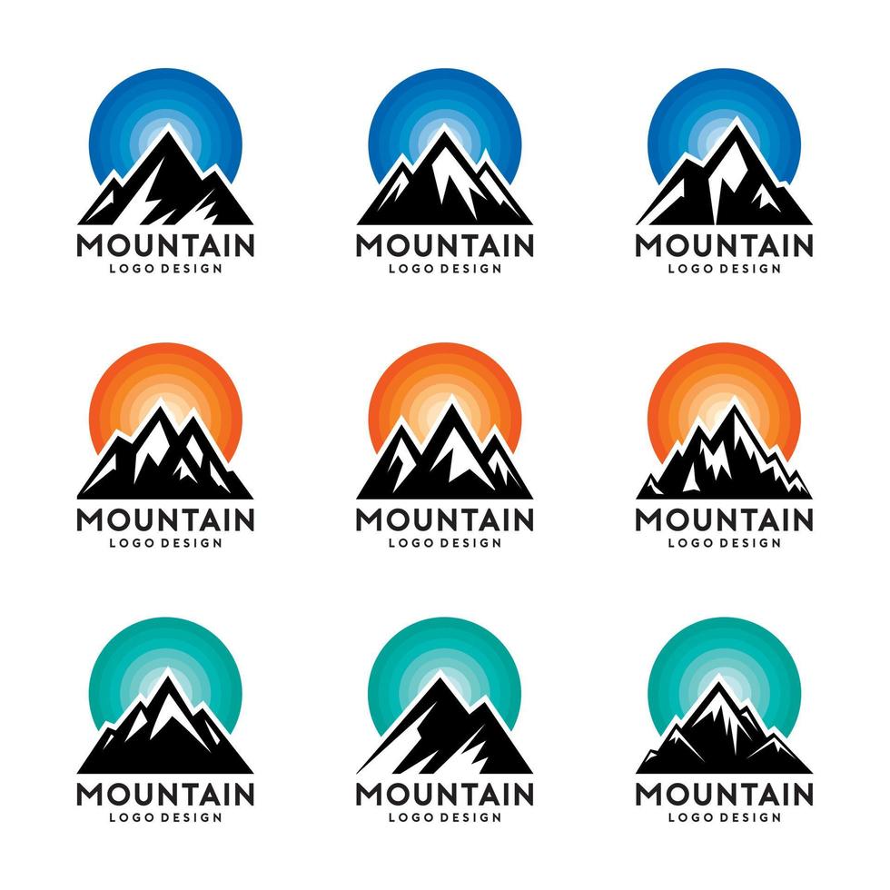 berg en lucht logo sjabloon vector set