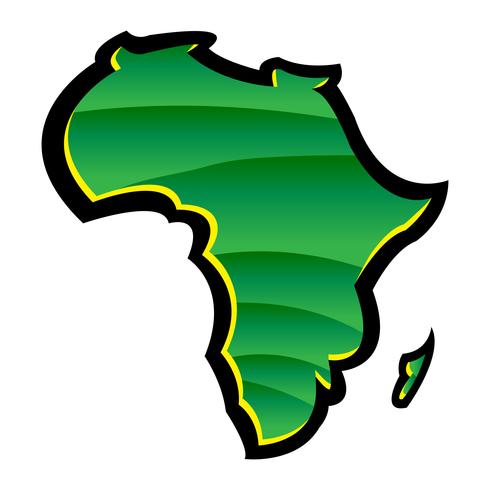 Gedetailleerde kaart van Afrika continent in zwart silhouet vector