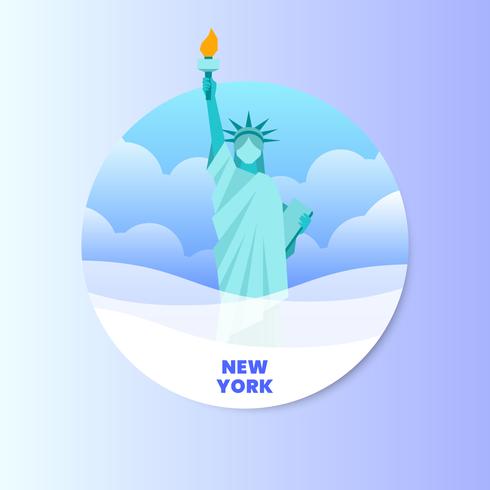 Standbeeld van Liberty New York Landmark Illustration vector