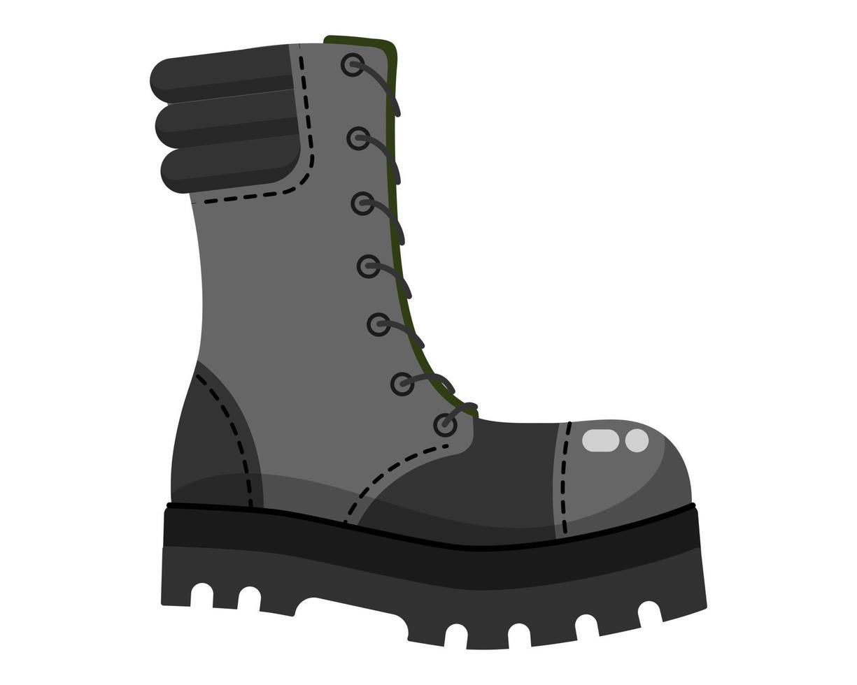 zwarte legerlaarzen, uniforme militaire schoenen. vector