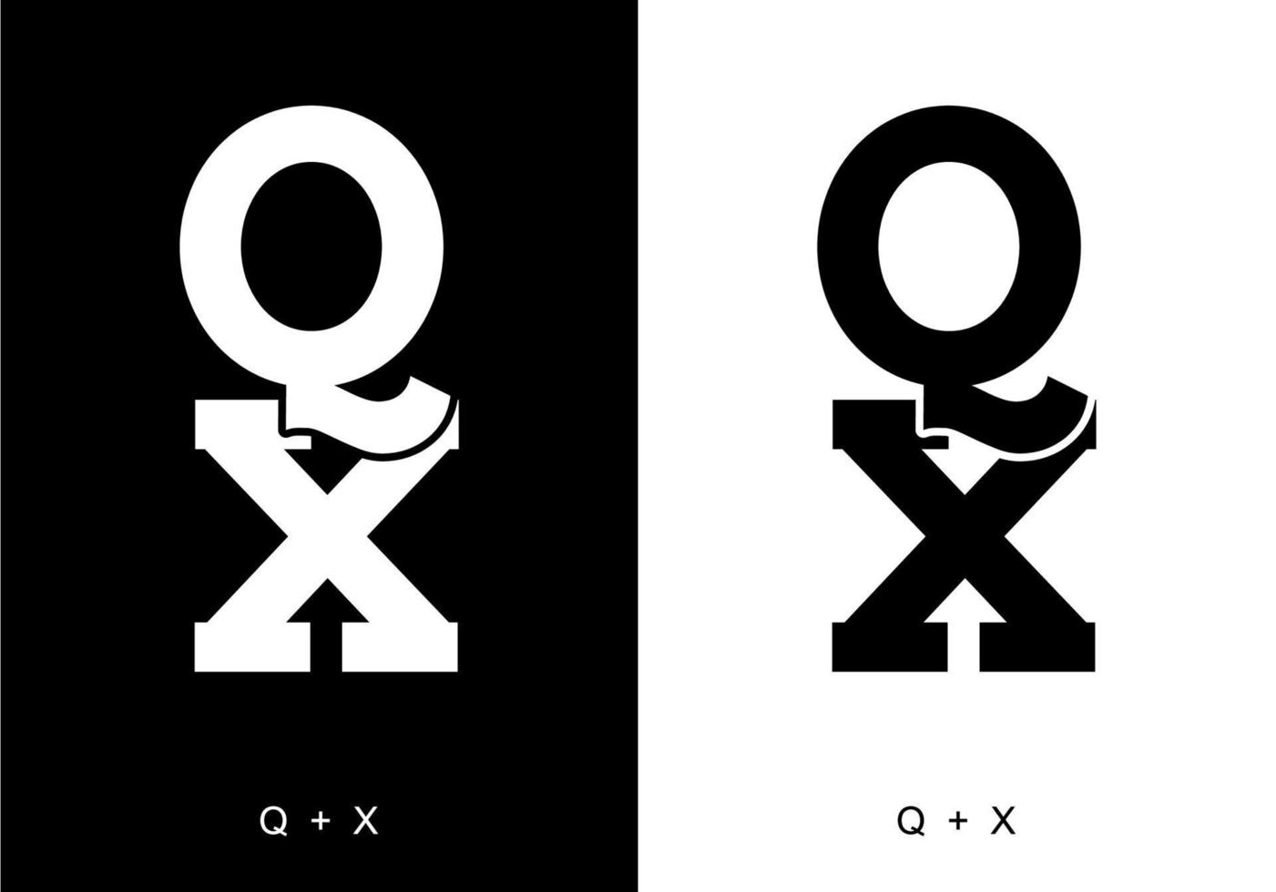 zwart-witte kleur van de beginletter van qx vector