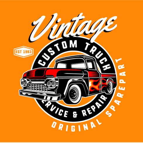 Vintage aangepaste vrachtwagen vector
