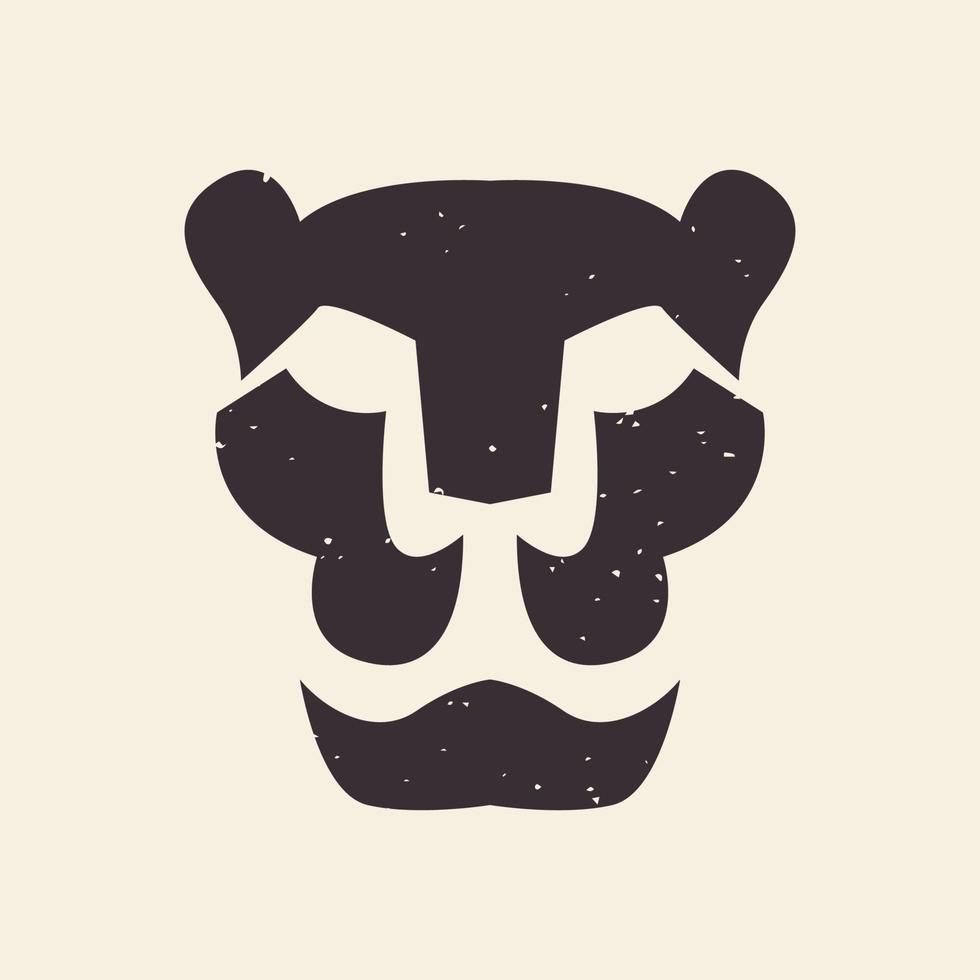 vintage gezicht hoofd leeuwin logo symbool pictogram vector grafisch ontwerp illustratie idee creatief