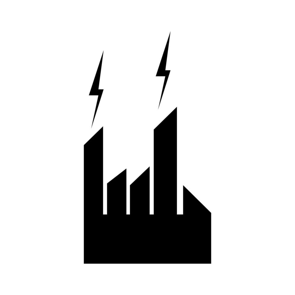 illustratie fabrieksgebouw metalen logo ontwerp vector