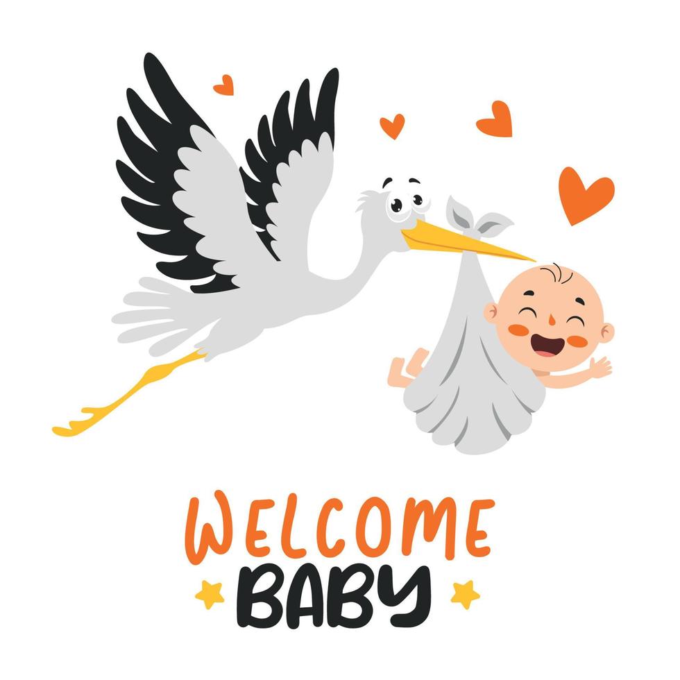 tekenfilmtekening van een pasgeboren babypersonage vector