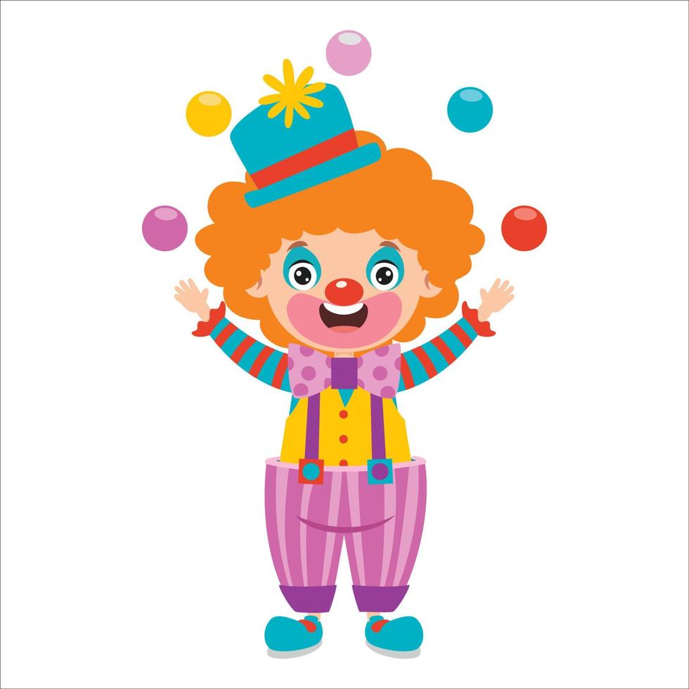 cartoontekening van een clown vector