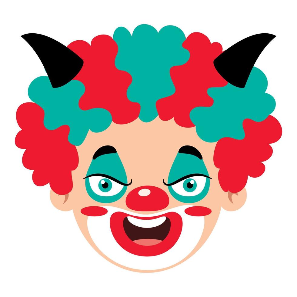 cartoontekening van een griezelig clowngezicht vector