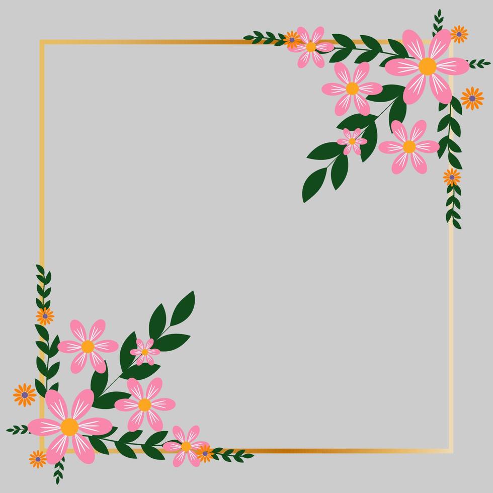 bloemen rechthoekig frame vector