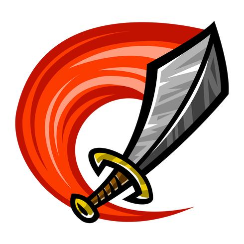 Metal Sword vector cartoon pictogram