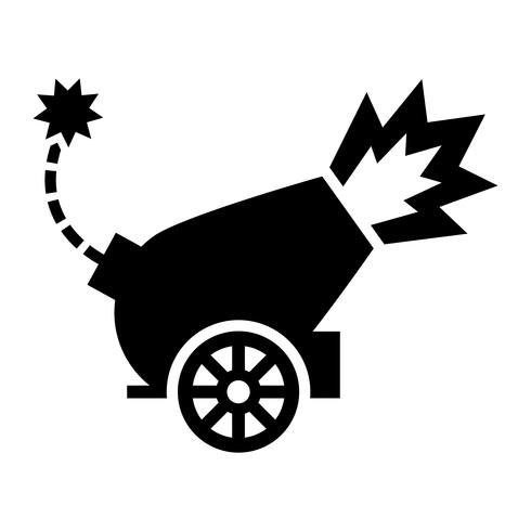 War Cannon Firing Cannonball vector pictogram