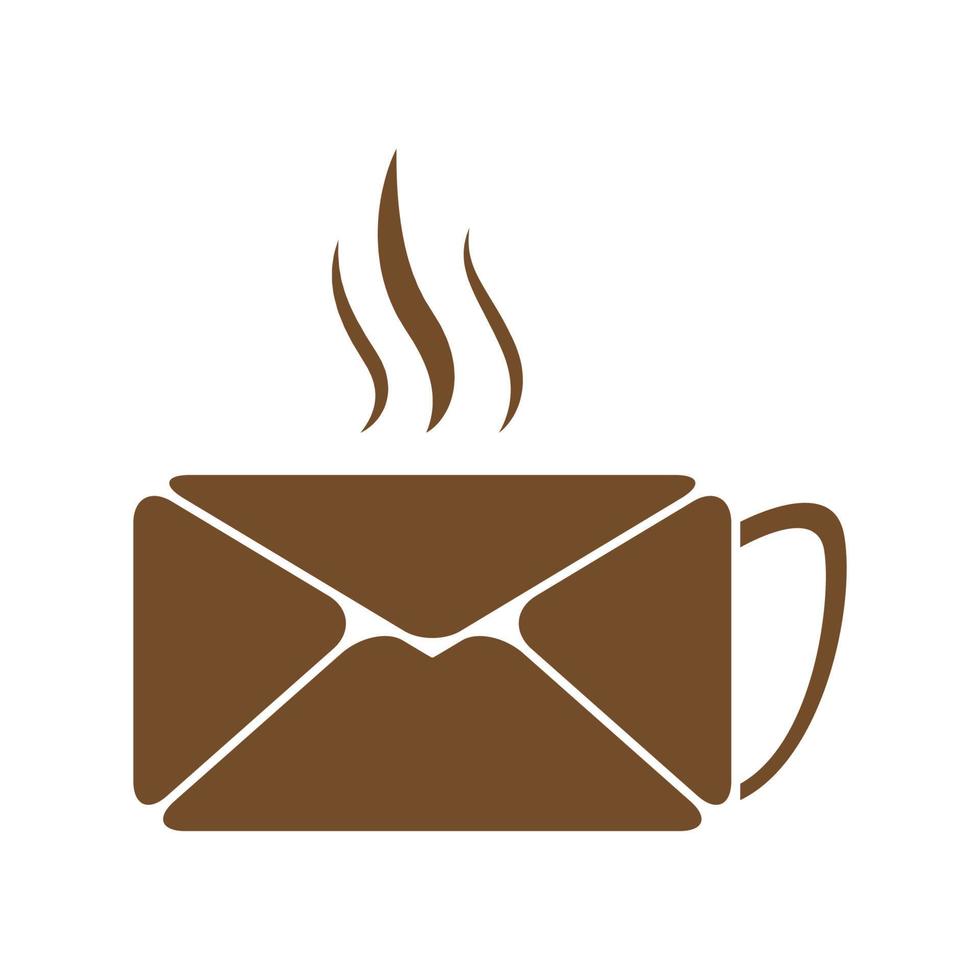 koffie chocolade beker mail logo symbool pictogram vector grafisch ontwerp illustratie idee creatief