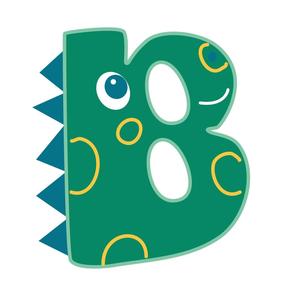 de letter b in de vorm van een dinosaurus. vector