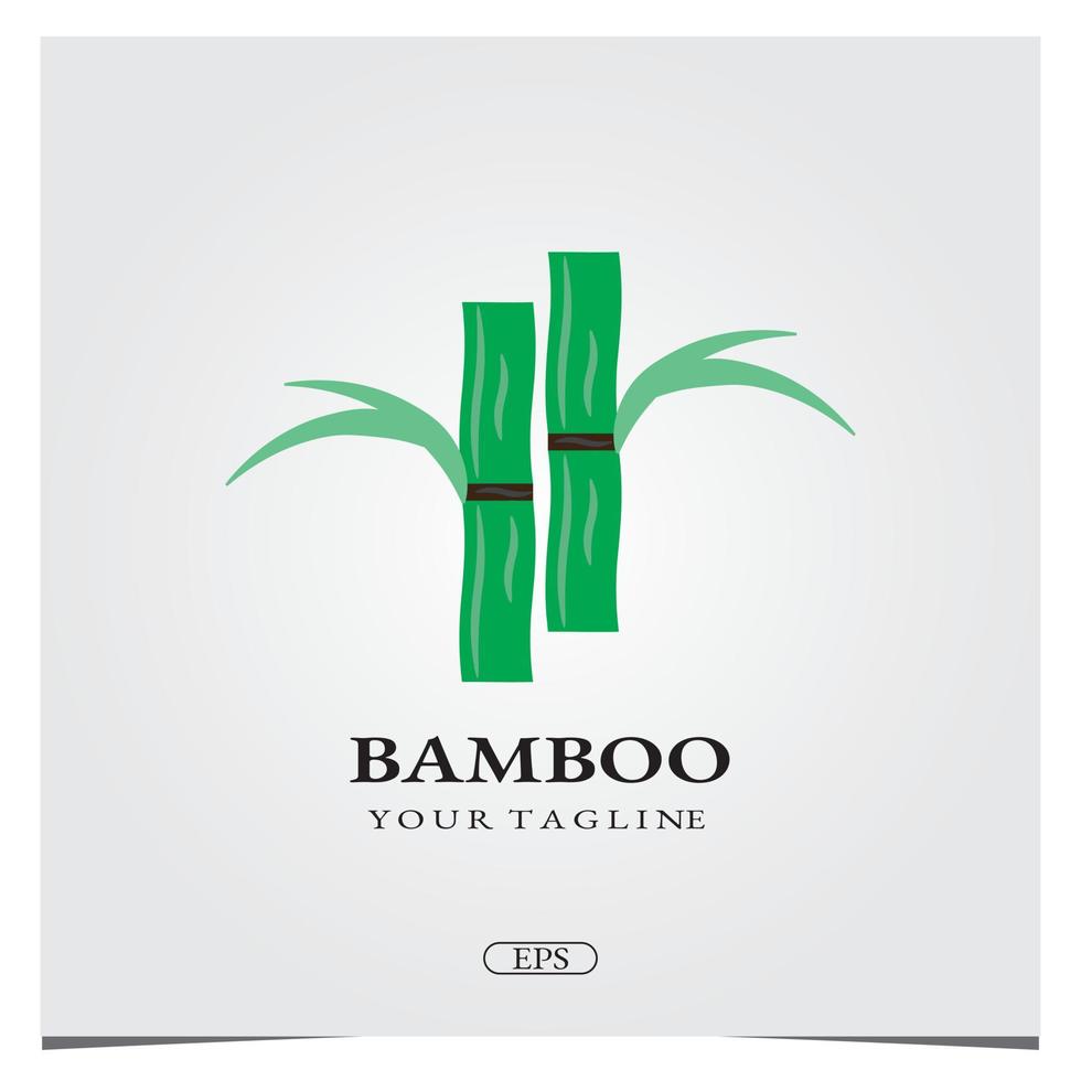 bamboe logo premium elegante sjabloon vector eps 10